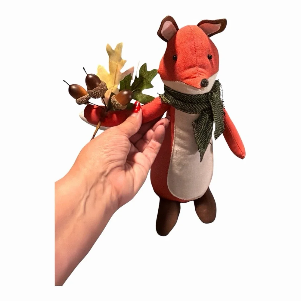 Fall Decor Fall Shelf Fox Holding Acorns And Leaves Whimsical Perfect Fall Decor